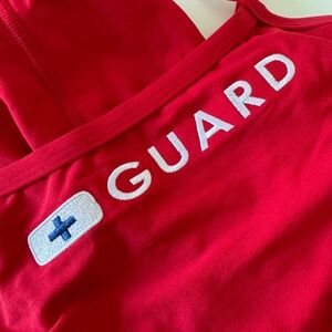 NWT Red Speedo Athletic  Swim Suit Sporty Endurance